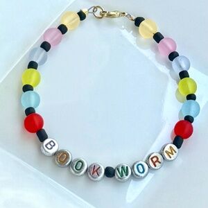 BOOK WORM Bracelet Multi-Colored Rainbow Beads